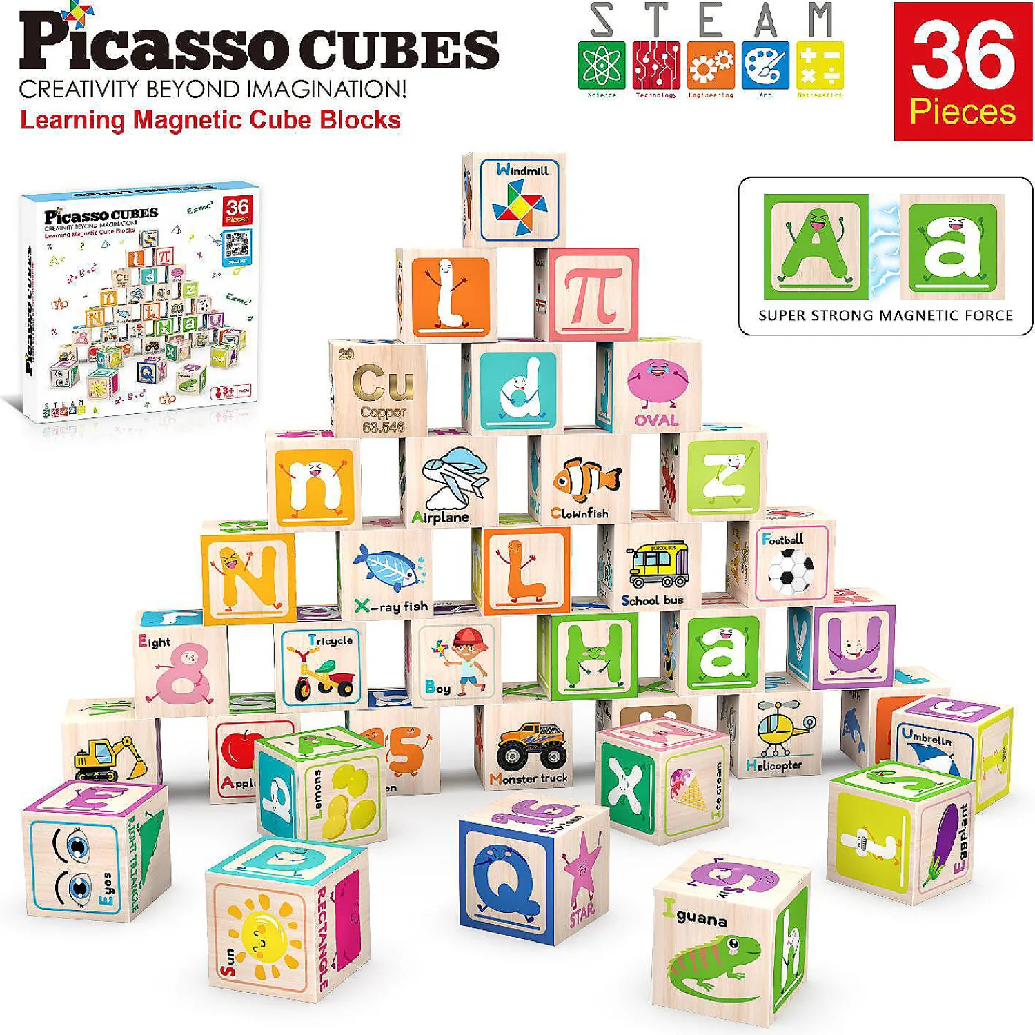 picassotiles__piece_lette_0.webp Oriental Trading Building Blocks*Picassotiles 36 Piece Letter & Alphabet Magnetic Cubes