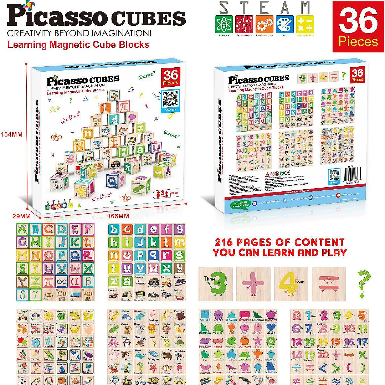picassotiles__piece_lette_1.webp Oriental Trading Building Blocks*Picassotiles 36 Piece Letter & Alphabet Magnetic Cubes