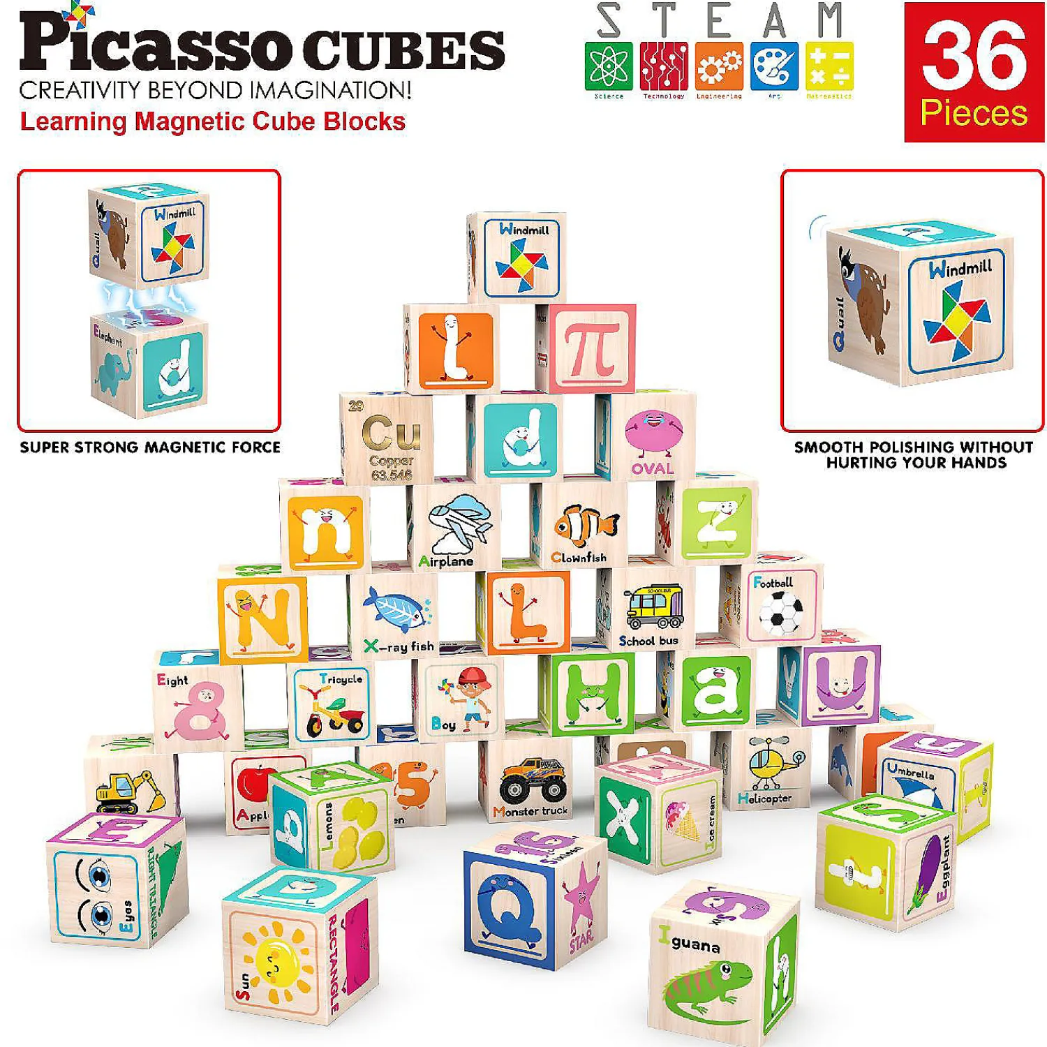 picassotiles__piece_lette_3.webp Oriental Trading Building Blocks*Picassotiles 36 Piece Letter & Alphabet Magnetic Cubes