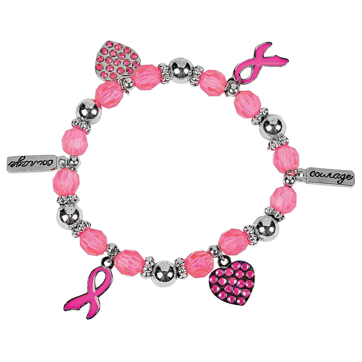 pink_ribbon_charm_bracele_0.webp Oriental Trading Bracelets*Pink Ribbon Charm Bracelets - 12 Pc.
