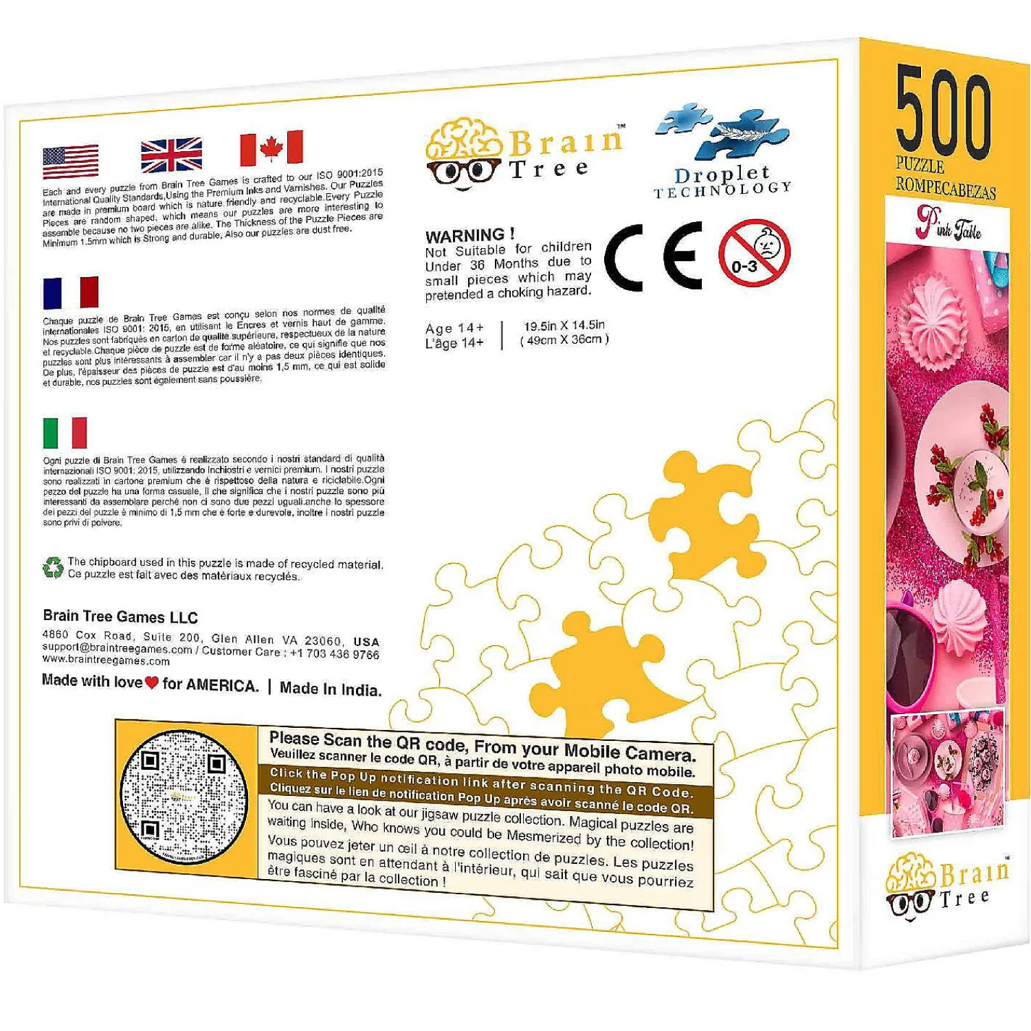 pink_table_jigsaw_unique__1.webp Oriental Trading Puzzles*Pink Table Jigsaw Unique Puzzles - Premium Quality - 500 Pieces