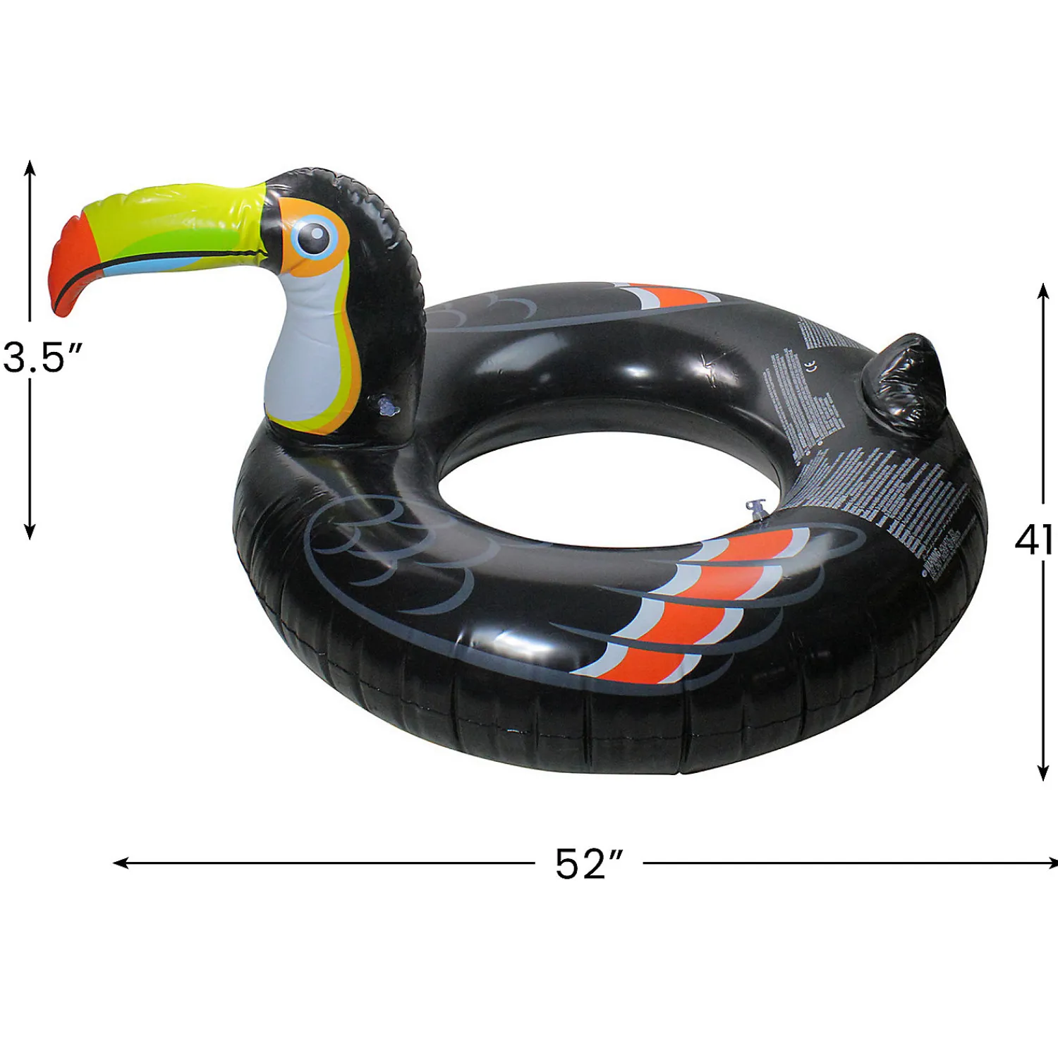 pool_central__inflatable__2.webp Pool Central 52" Inflatable Black And Yellow Giant Toucan Pool Ring Float<Oriental Trading Shop