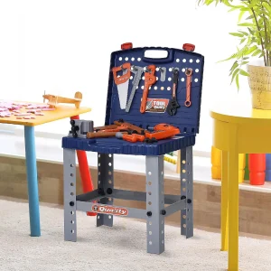 Oriental Trading Pretend Play*Qaba 68 Pcs Kids Pretend Series Workbench Toy Tool Play Set With Realistic Tools And Electric Drill Educational Gift For Toddler Children 3 To 6 Years Old