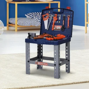 Oriental Trading Pretend Play*Qaba 68 Pcs Kids Pretend Series Workbench Toy Tool Play Set With Realistic Tools And Electric Drill Educational Gift For Toddler Children 3 To 6 Years Old