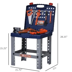 Oriental Trading Pretend Play*Qaba 68 Pcs Kids Pretend Series Workbench Toy Tool Play Set With Realistic Tools And Electric Drill Educational Gift For Toddler Children 3 To 6 Years Old