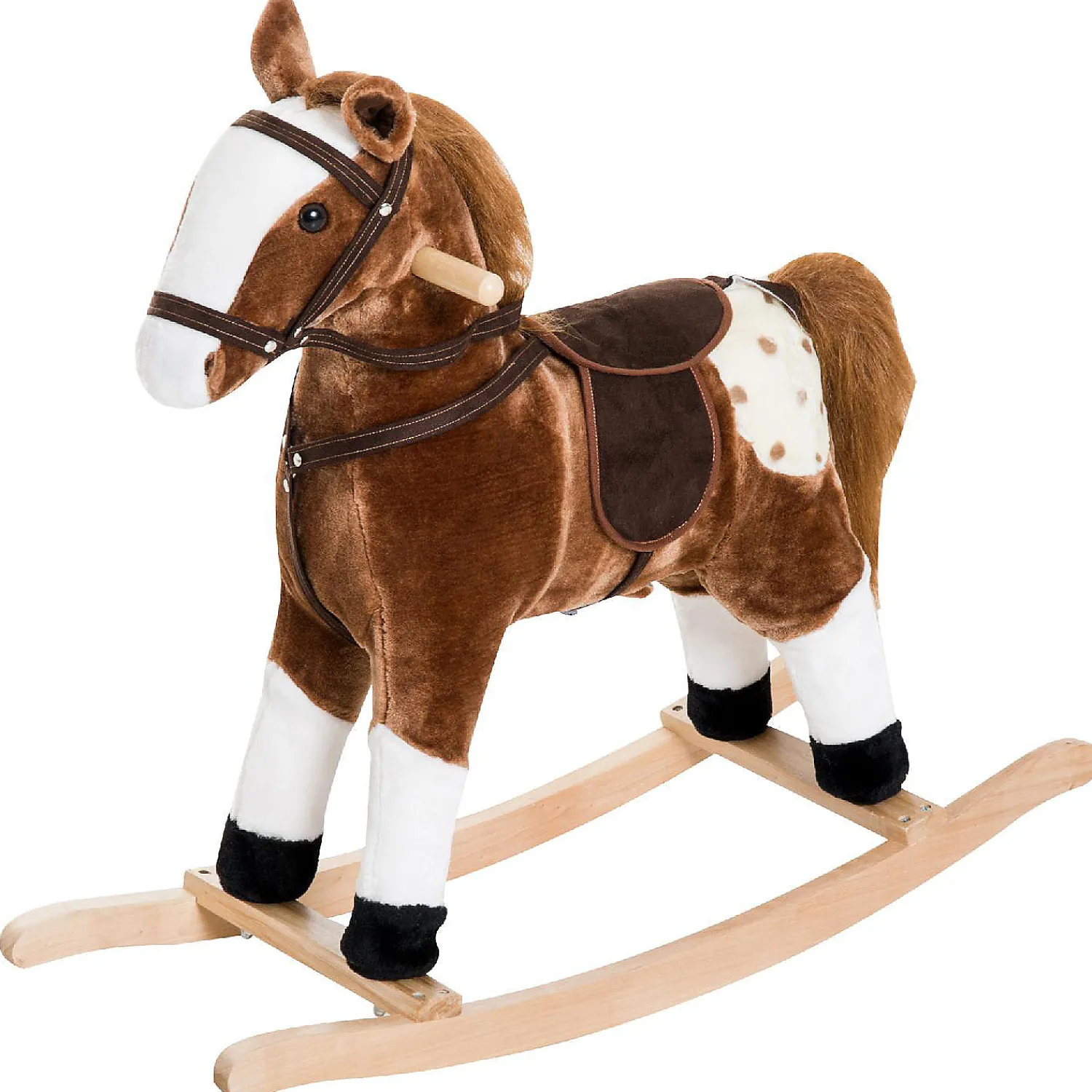 qaba_kids_plush_toy_rocki_0.webp Qaba Kids Plush Toy Rocking Horse Pony Toddler Ride On Animal For Girls Pink Birthday Gifts With Realistic Sounds Brown<Oriental Trading New