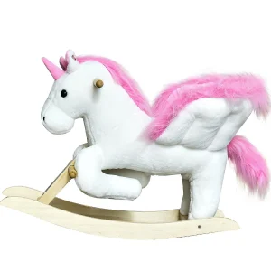 Qaba Kids Rocking Horse Plush Unicorn W/Lullby Song 18-36Mo<Oriental Trading Shop