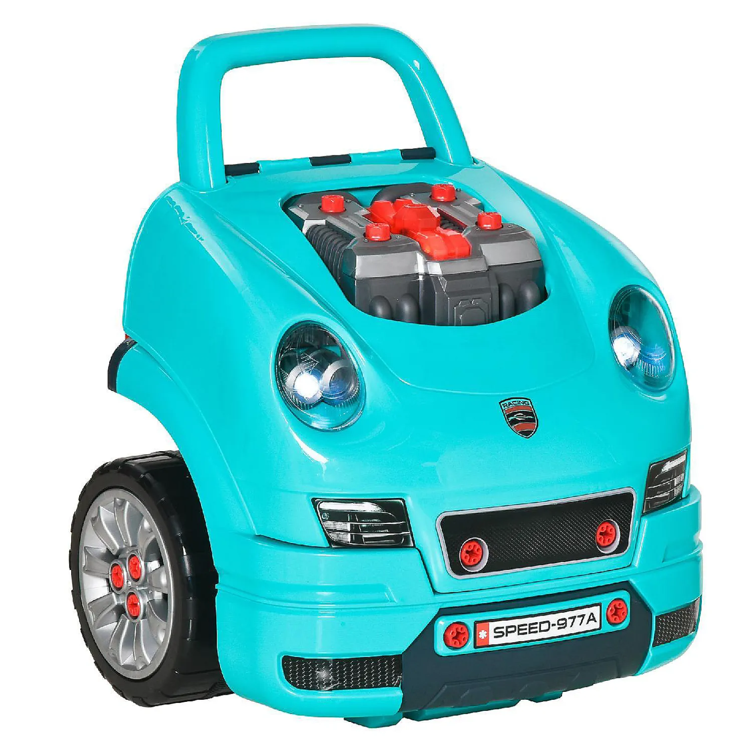 qaba_mechanic_kids_truck__0.webp Oriental Trading Pretend Play*Qaba Mechanic Kids Truck Engine Toy Set Car Service Playset Engine Disassembly Play Workshop Includes 61 Pieces Steering Wheel Horn Light For 3 5 Years Old Teal
