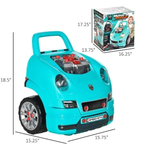 Oriental Trading Pretend Play*Qaba Mechanic Kids Truck Engine Toy Set Car Service Playset Engine Disassembly Play Workshop Includes 61 Pieces Steering Wheel Horn Light For 3 5 Years Old Teal