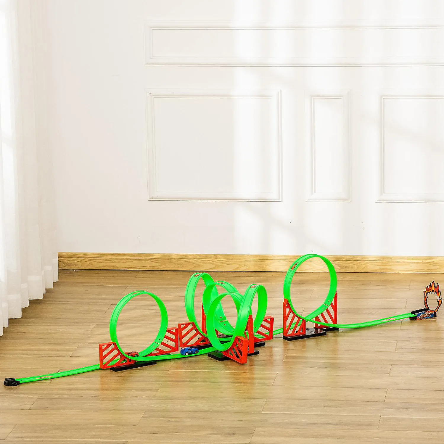 qaba_track_builder_loop_k_3.webp Oriental Trading Play Sets*Qaba Track Builder Loop Kit Criss Cross Track Set Starter Kit With Pull Back Cars For 3 6 Years Old Boys And Girls Green