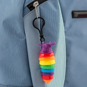 Oriental Trading Fidget Toys & Spinners*Rainbow Fidget Slug Backpack Clip Keychains - 24 Pc.