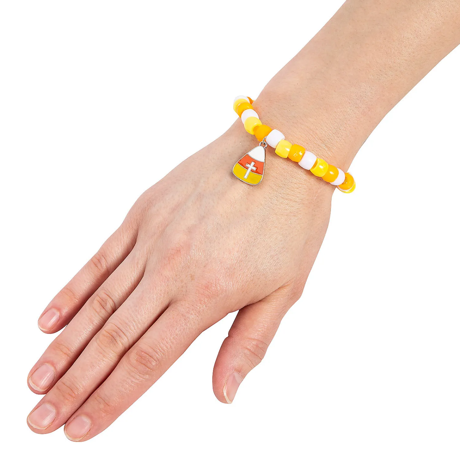 religious_candy_corn_pony_2.webp Religious Candy Corn Pony Bead Bracelet Craft Kit - Makes 12<Oriental Trading Flash Sale