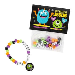 Religious Halloween Monster Pony Bead Bracelet Craft Kit - Makes 12<Oriental Trading Shop