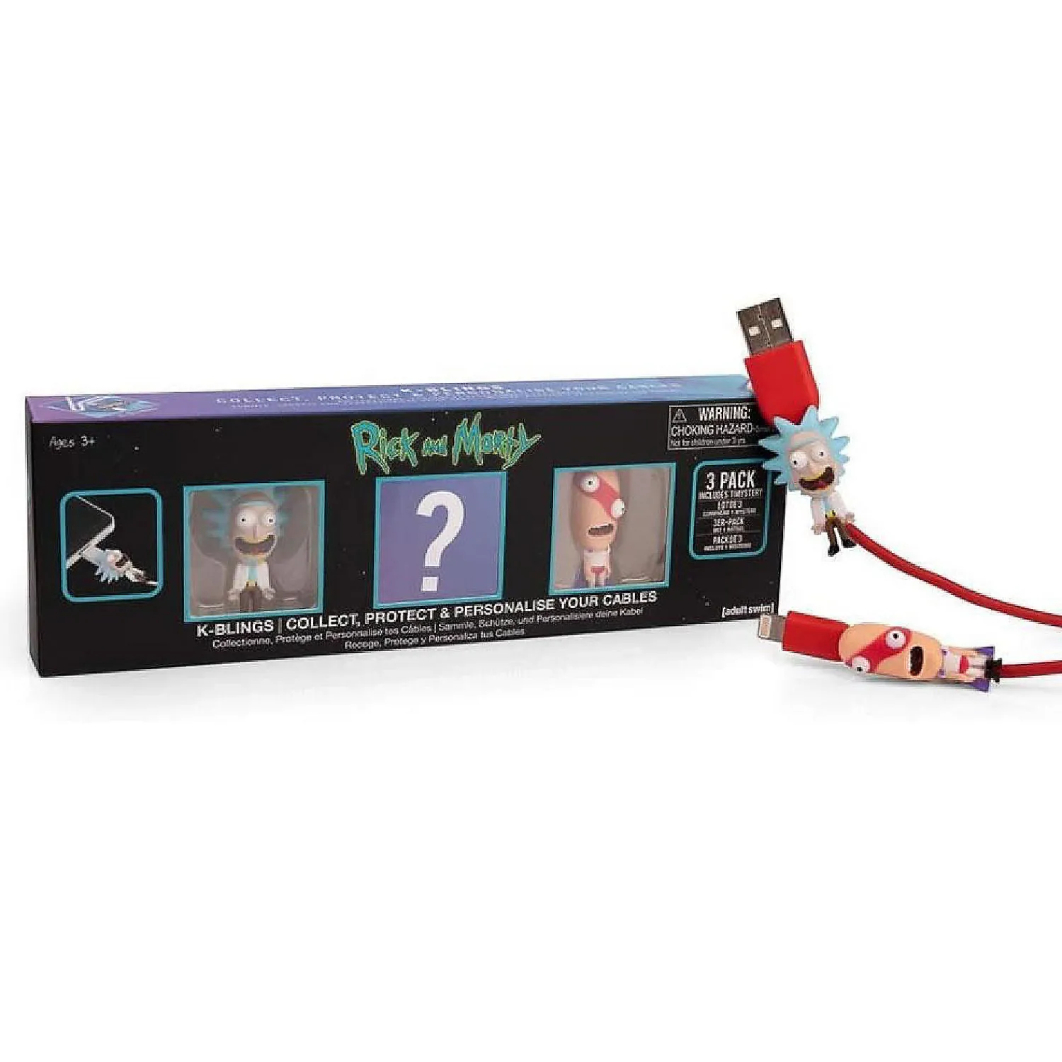 rick__morty_kblings_pack__0.webp Oriental Trading Character Toys*Rick & Morty K-Blings 3-Pack Cable Protectors Personalize Adult Swim Wow! Stuff