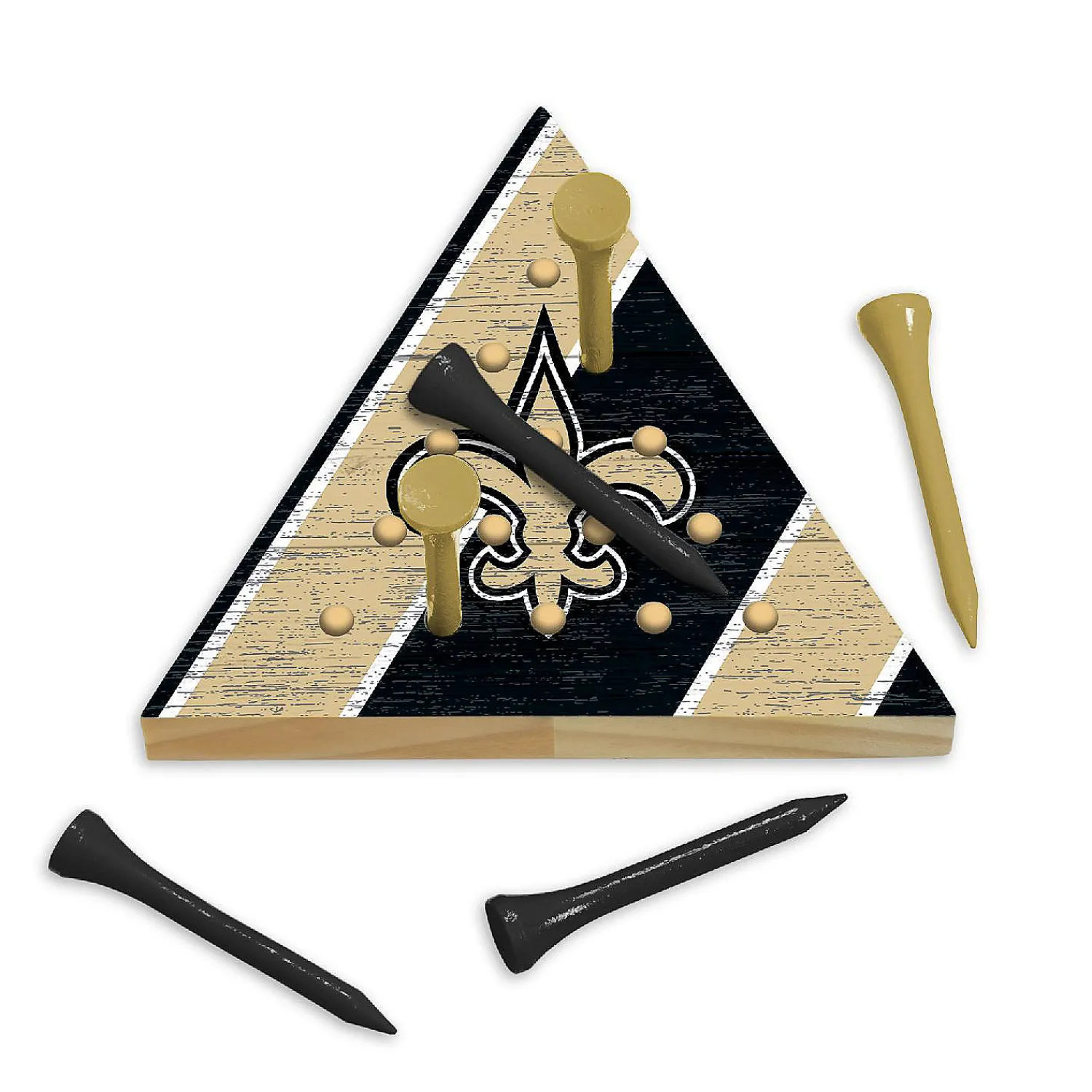 rico_industries_nfl_footb_1.webp Oriental Trading Puzzles*Rico Industries Nfl Football New Orleans Saints 4.5" X 4" Wooden Travel Sized Pyramid Game - Toy Peg Games - Triangle - Family Fun