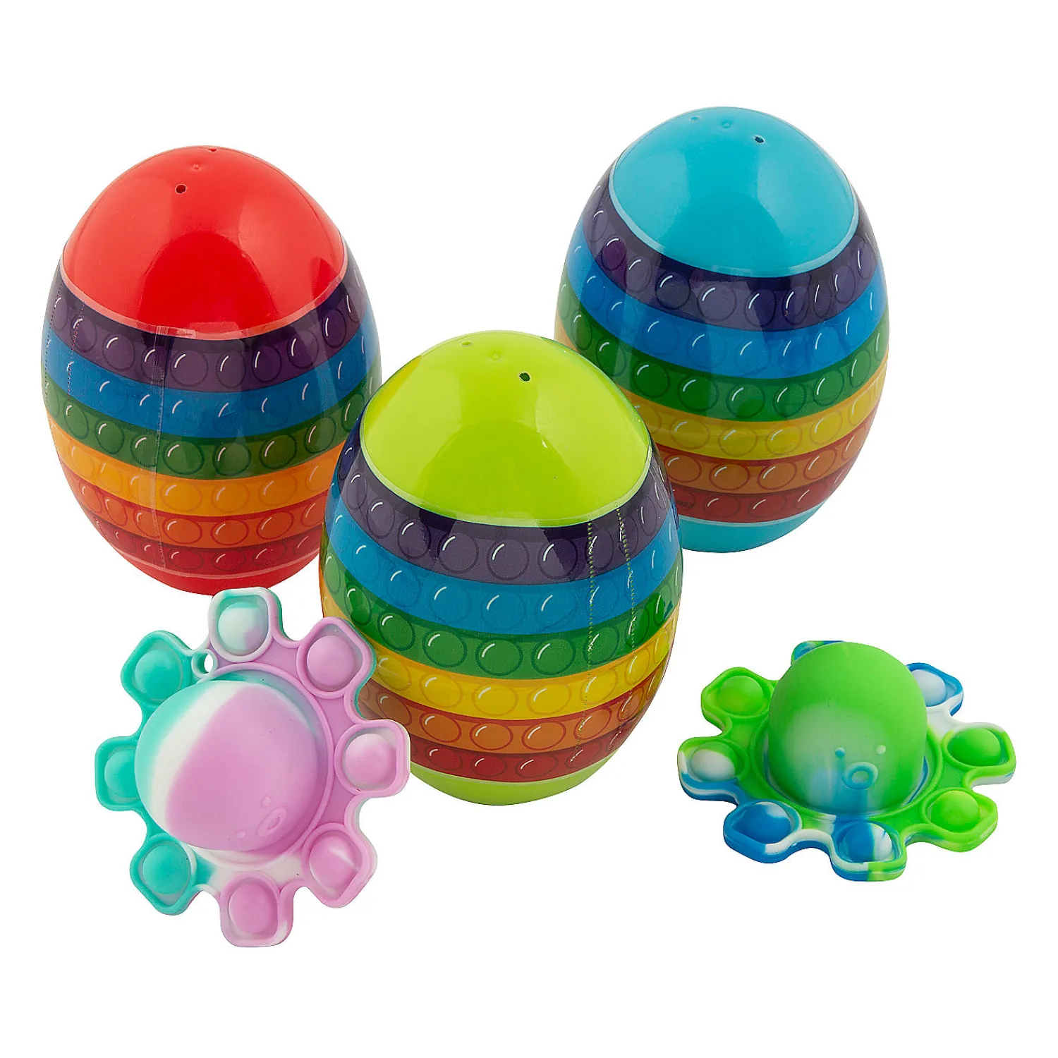 sensory_toyfilled_plasti_0.webp Oriental Trading Fidget Toys & Spinners*4" Sensory Toy-Filled Plastic Easter Eggs - 12 Pc.