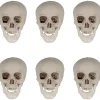 Set Of 6 Skull Halloween Decorations 4.75"<Oriental Trading Outlet