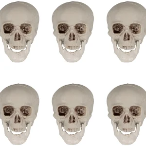 Set Of 6 Skull Halloween Decorations 4.75"<Oriental Trading Outlet