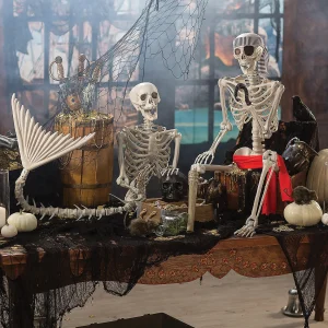 Skeleton Mermaid & Pirate Couple Halloween Decorations<Oriental Trading Store