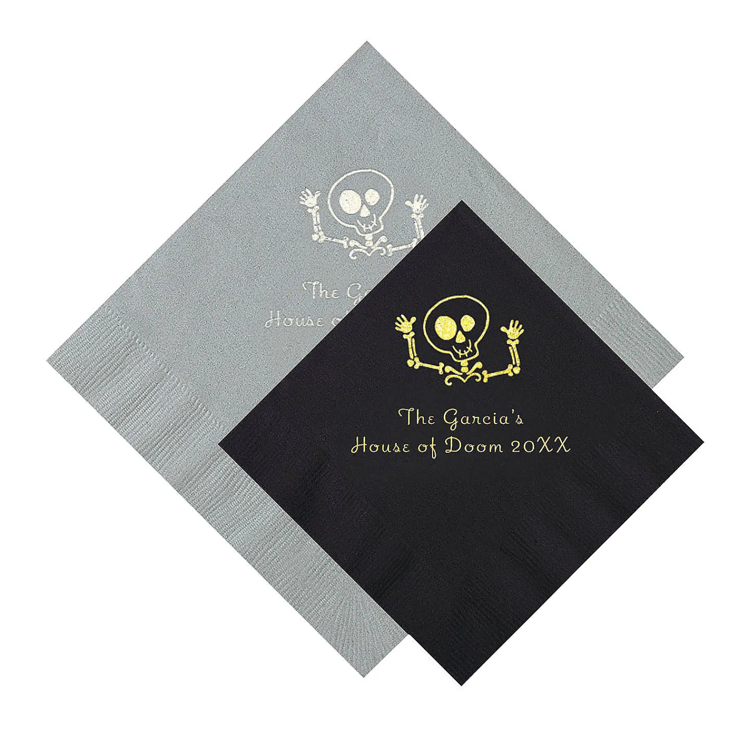 skeleton_personalized_nap_0.webp Skeleton Personalized Napkins - 50 Pc. Beverage And Luncheon<Oriental Trading Discount