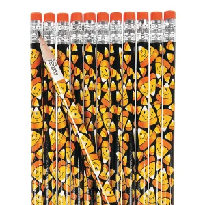 Smile Face Candy Corn Pencils - 24 Pc.<Oriental Trading Sale