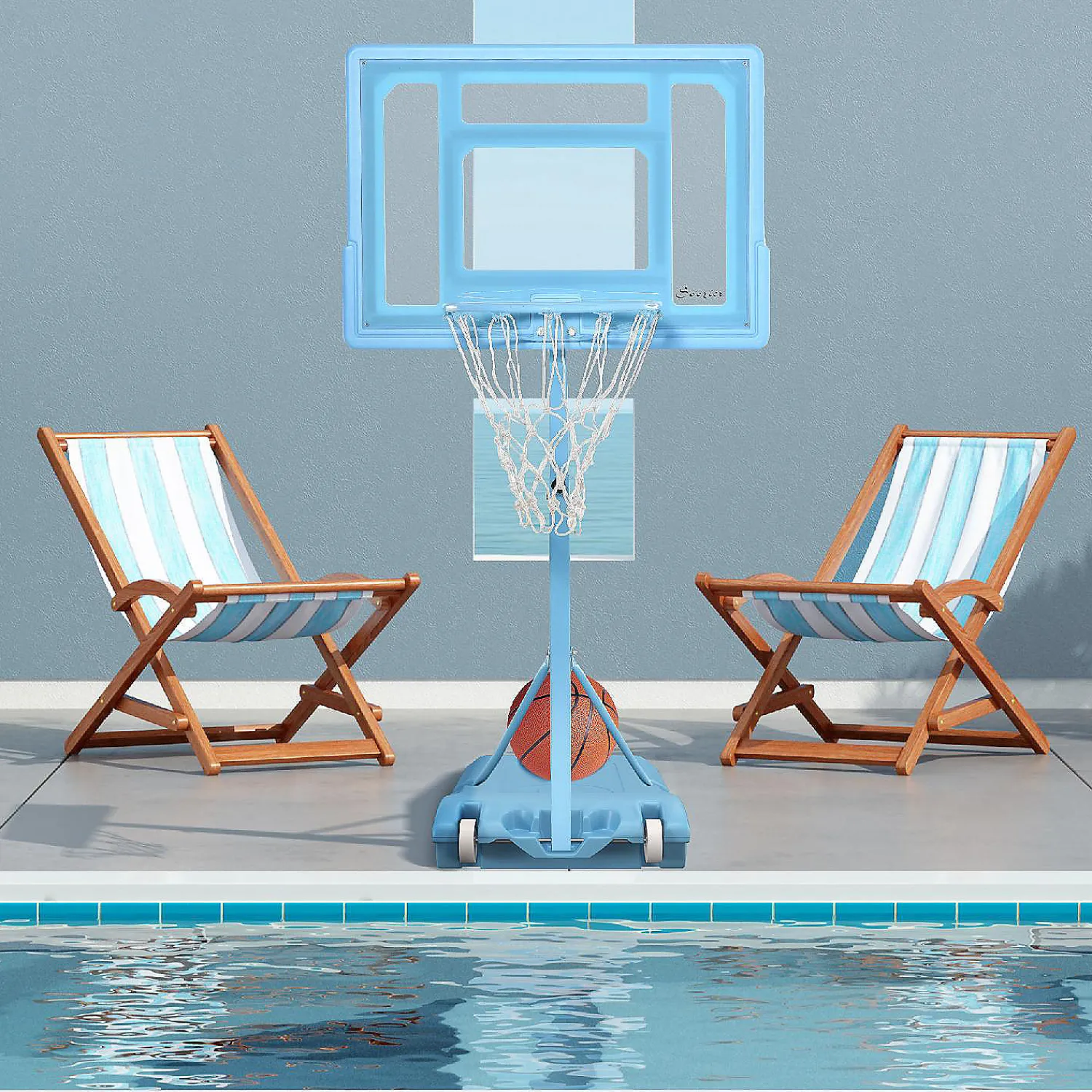 soozier_pool_side_portabl_2.webp Soozier Pool Side Portable Basketball Hoop System Stand Goal With Height Adjustable 3Ft 4Ft 32'' Backboard<Oriental Trading Best Sale