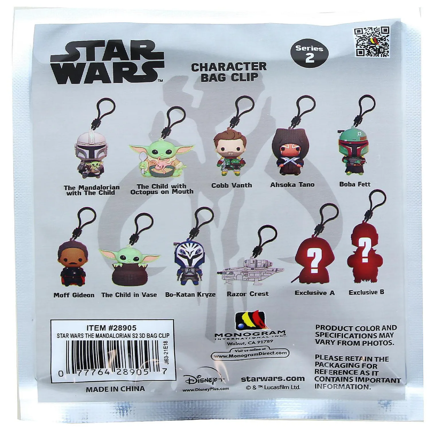 star_wars_mandalorian_ser_1.webp Oriental Trading Character Toys*Star Wars Mandalorian Series 2 3D Foam Bag Clip One Random