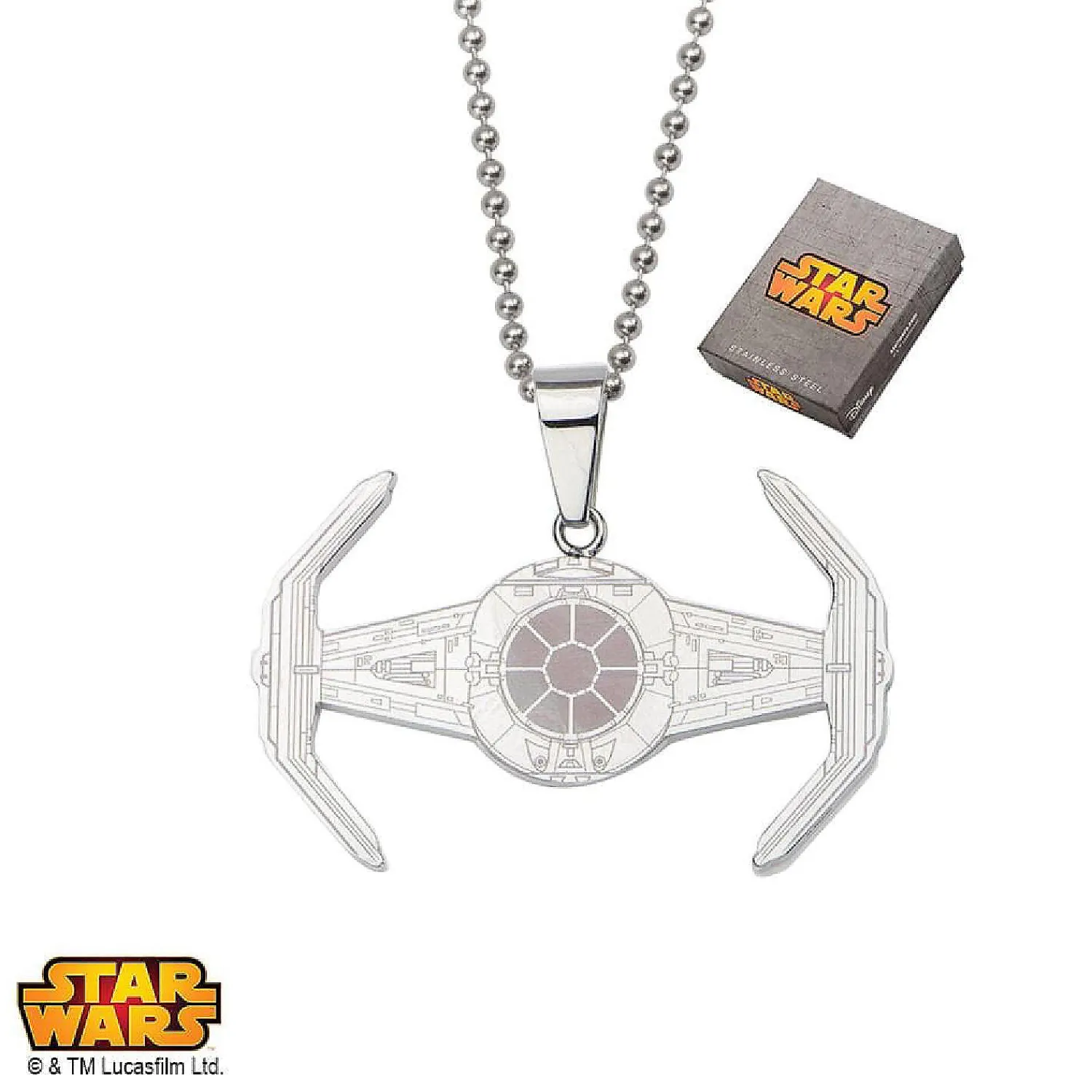 star_wars_tie_fighter_sta_0.webp Oriental Trading Pretend Play*Star Wars Tie Fighter Stainless Steel 22" Chain Pendant Necklace