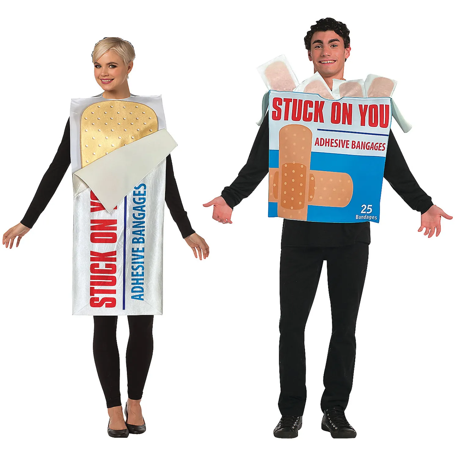 stuck_on_you_bandaid_coup_0.webp Stuck On You Bandaid Couples Costumes<Oriental Trading Hot
