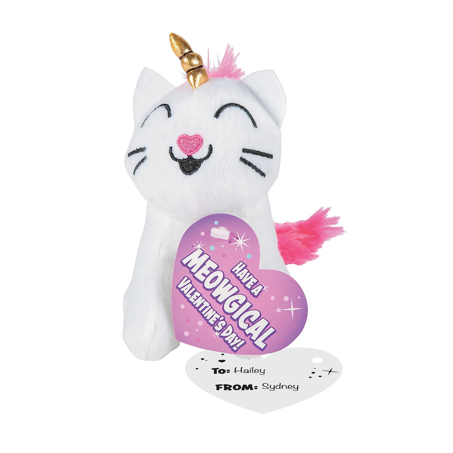 stuffed_caticorns_valenti_0.webp Oriental Trading Stuffed Animals & Plush Toys*Stuffed Caticorns Valentine Exchanges With Card For 12