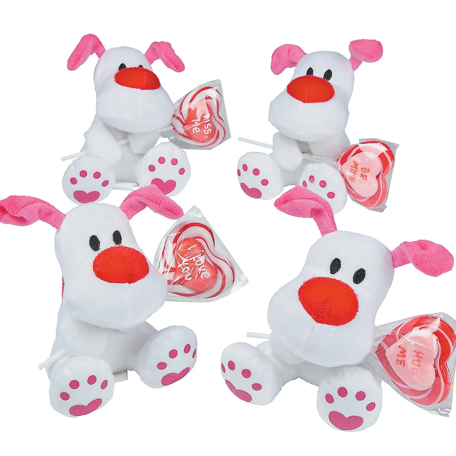 stuffed_dog_with_lollipop_0.webp Oriental Trading Stuffed Animals & Plush Toys*Stuffed Dog With Lollipop Valentine Exchanges For 12