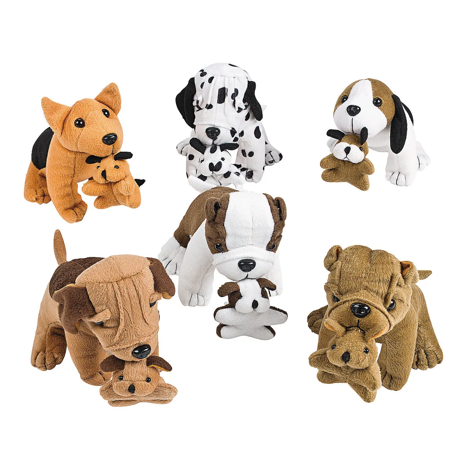 stuffed_dogs_holding_pupp_0.webp Oriental Trading Stuffed Animals & Plush Toys*Stuffed Dogs Holding Puppies - 12 Pc.