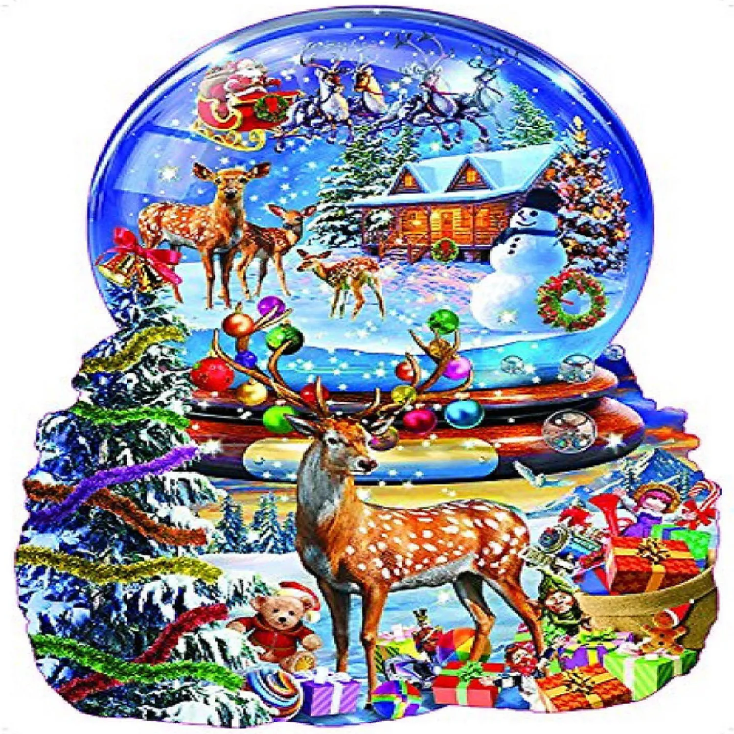 sunsout_christmas_snow_gl_0.webp Oriental Trading Puzzles*Sunsout Christmas Snow Globe 1000 Pc Special Shape Jigsaw Puzzle