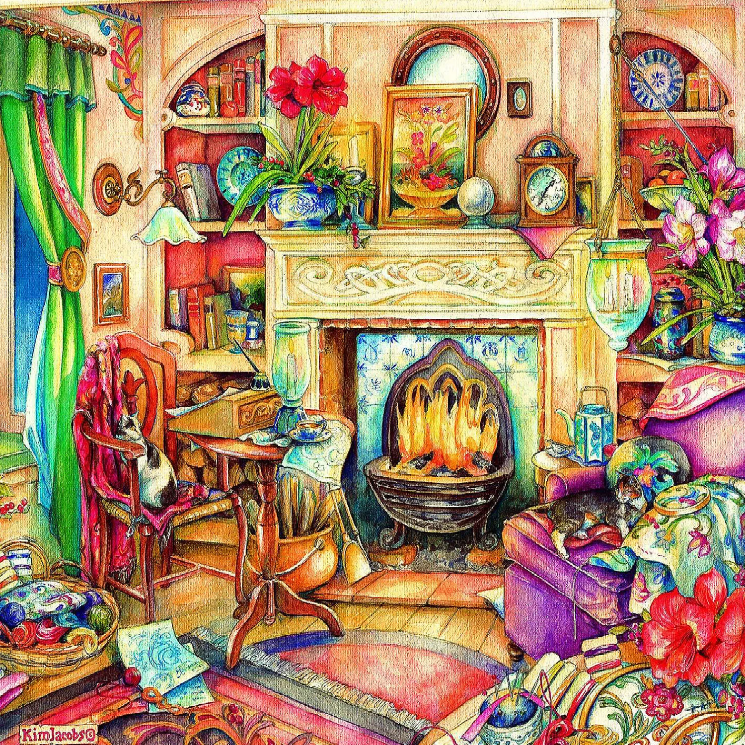 sunsout_fireside_embroide_0.webp Oriental Trading Puzzles*Sunsout Fireside Embroidery 1000 Pc Large Pieces Jigsaw Puzzle