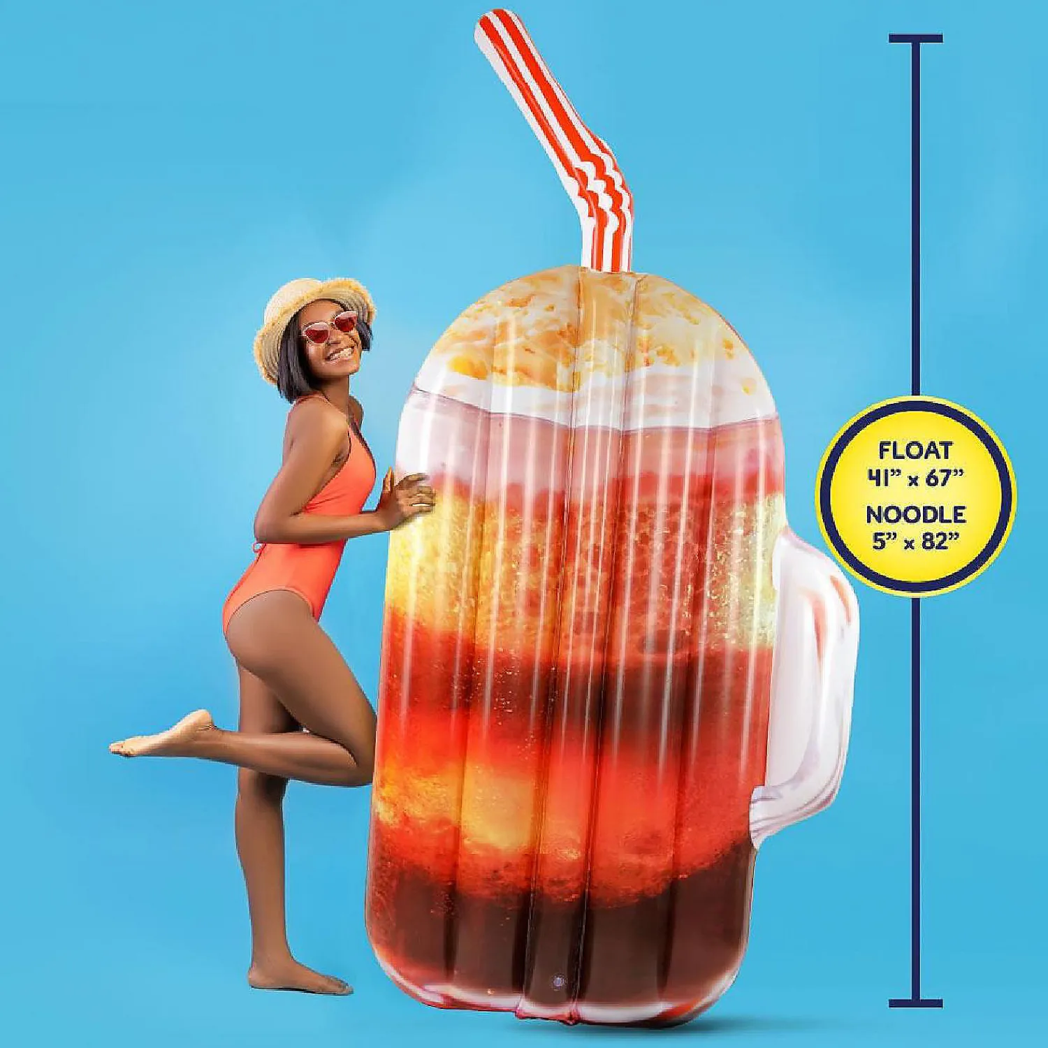 take__floats_root_beer_wa_1.webp Take 2 Floats Root Beer Water Float & Noodle Pool Blow Up Inflatable Raft Mighty Mojo<Oriental Trading Discount