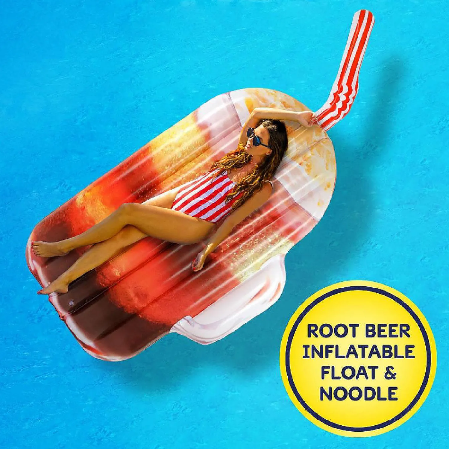 take__floats_root_beer_wa_3.webp Take 2 Floats Root Beer Water Float & Noodle Pool Blow Up Inflatable Raft Mighty Mojo<Oriental Trading Discount