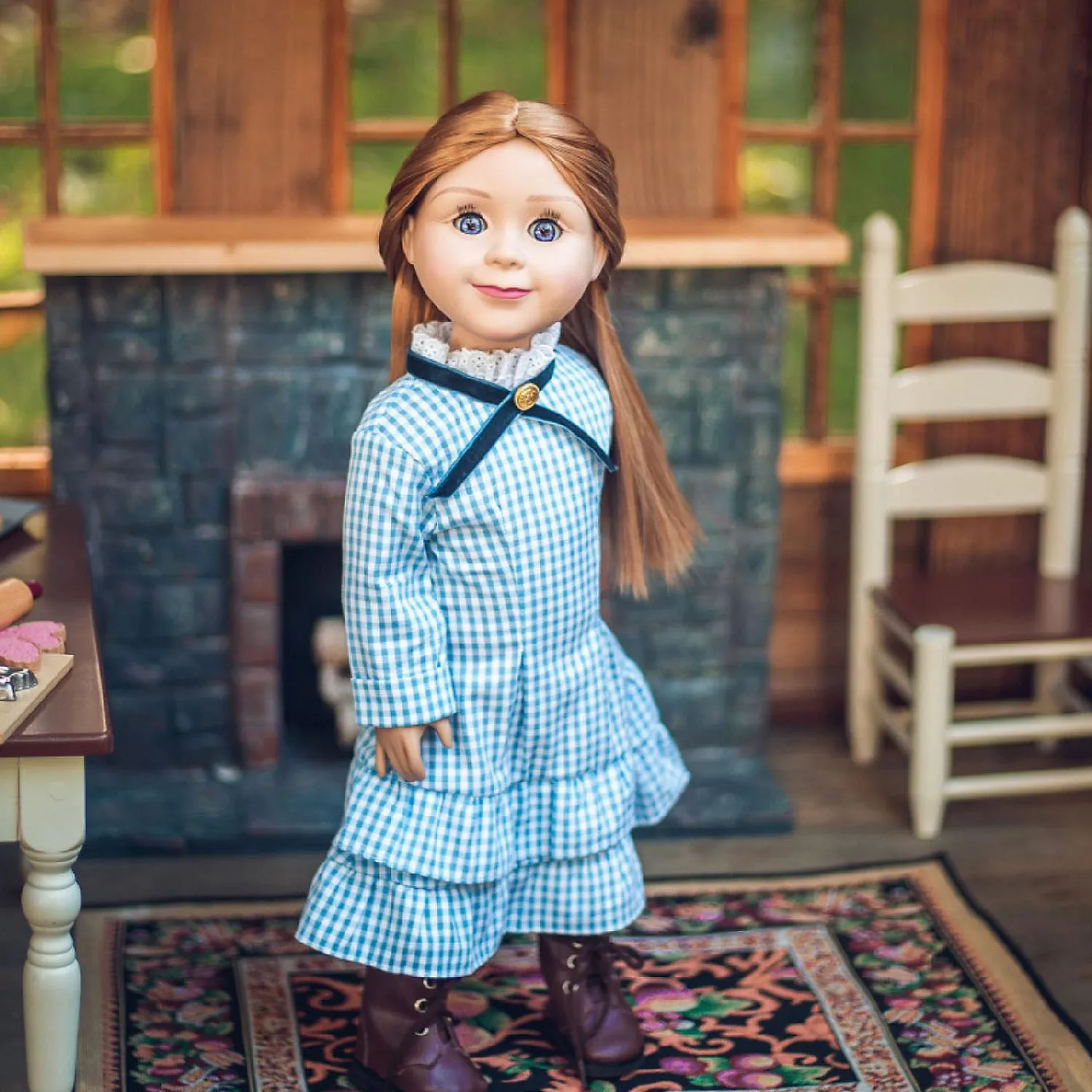 the_queens_treasures__inc_0-10.webp Oriental Trading Play Sets*The Queen's Treasures 18 Inch Girl Doll Clothes, Little House On The Prairie Authentic Laura And Mary Ingalls American Blue Check Dresses