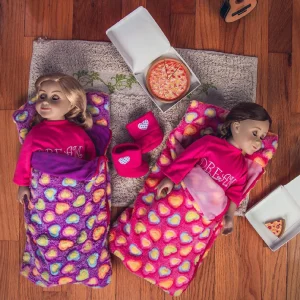 Oriental Trading Play Sets*The Queen's Treasures 18 Inch Doll Accessories, Set Of 2 Soft Pink And Purple Sleeping Bag Bedding Accessories