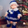Oriental Trading Play Sets*The Queen's Treasures 15 Inch Baby Doll Clothess, Blue Velvet Bitty Dress With White Trim, Hat, Tights, And Shoes