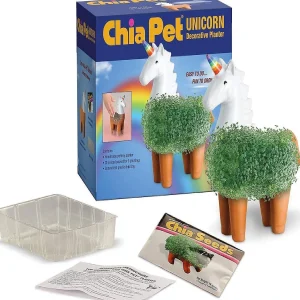 Oriental Trading Character Toys*Unicorn With Rainbow Horn Chia Pet Decorative Planter