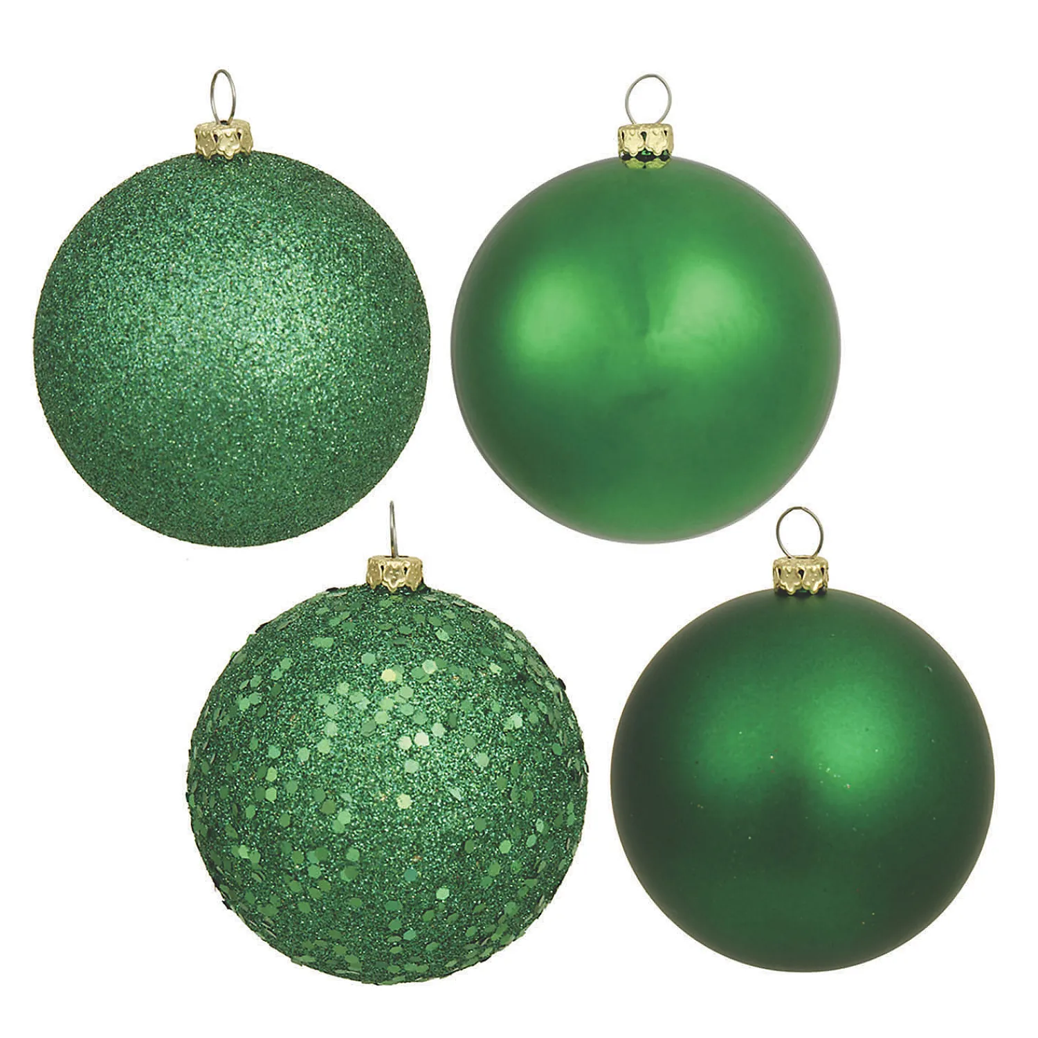 vickerman_shatterproof__g_0-1.webp Vickerman Shatterproof 2.4" Green 4-Finish Ball Christmas Ornament, 24 Per Box<Oriental Trading Store