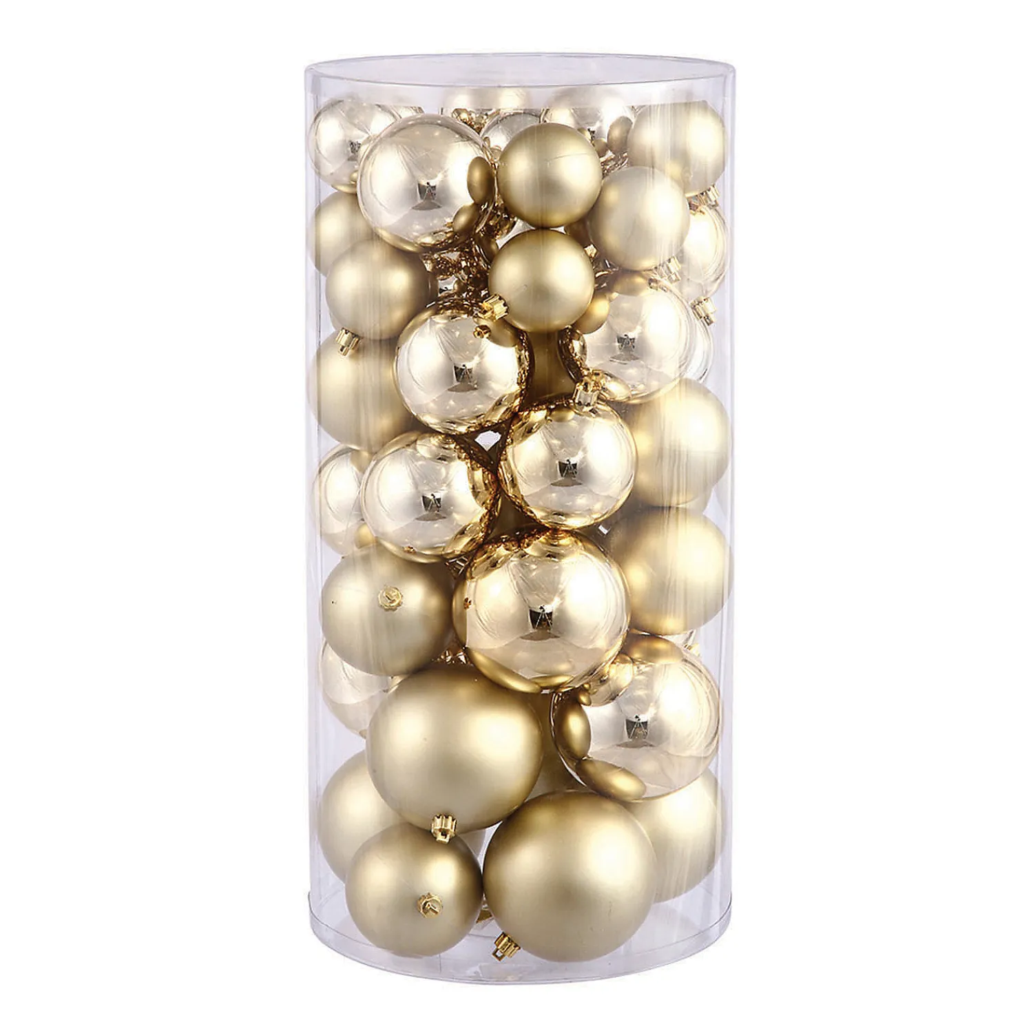 vickerman_shatterproof__g_0.webp Vickerman Shatterproof 1.5"-2" Gold Shiny And Matte Ball Christmas Ornament Assortment, 50 Per Box<Oriental Trading Sale