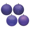 Vickerman Shatterproof 2.4" Purple 4-Finish Ball Christmas Ornament, 24 Per Box<Oriental Trading Clearance