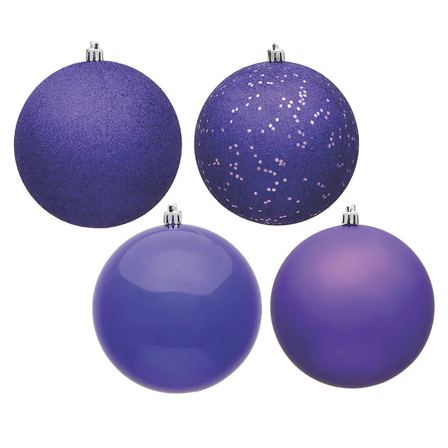 vickerman_shatterproof__p_0-2.webp Vickerman Shatterproof 2.75" Purple 4-Finish Ball Christmas Ornament, 20 Per Box<Oriental Trading Best Sale