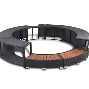 Vidaxl Black Poly Rattan Spa Surround<Oriental Trading Discount