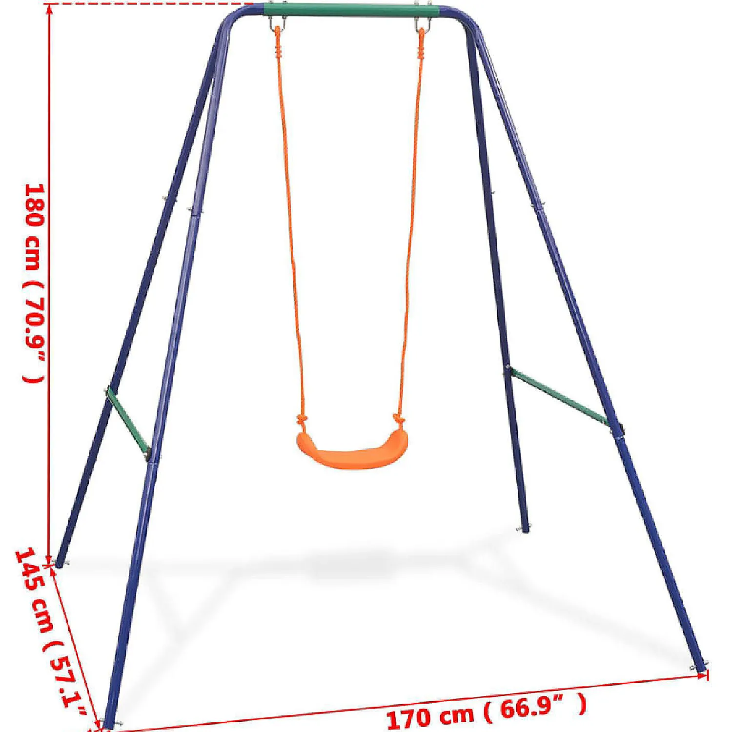 vidaxl_in_single_swing_an_3.webp Vidaxl 2-In-1 Single Swing And Toddler Swing Orange<Oriental Trading Online