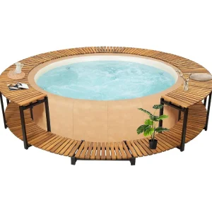 Vidaxl Spa Surround 107.5"X20.9" Solid Acacia Wood<Oriental Trading Cheap
