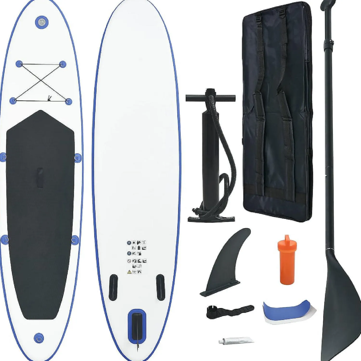 vidaxl_stand_up_paddle_bo_0.webp Vidaxl Stand Up Paddle Board Set Sup Surfboard Inflatable Blue And White<Oriental Trading Flash Sale