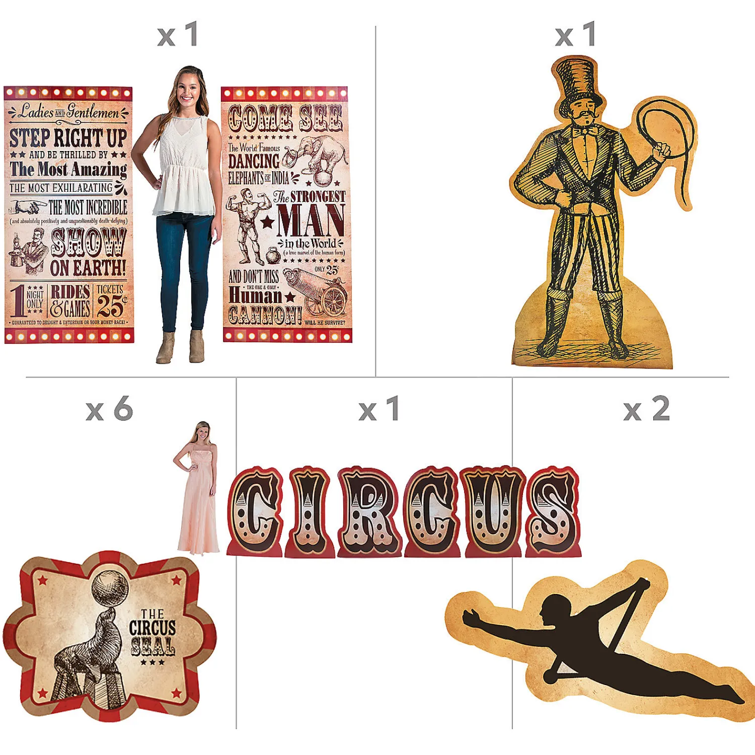 vintage_circus_basic_deco_1.webp Vintage Circus Basic Decorating Kit - 17 Pc.<Oriental Trading Best