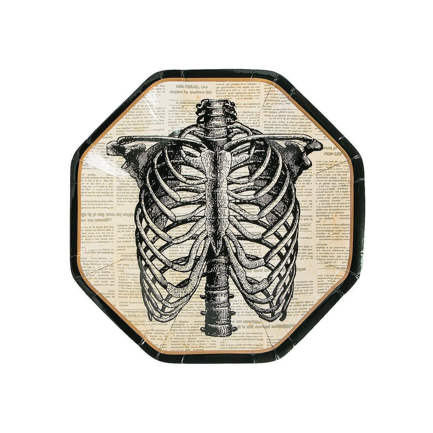 vintage_halloween_party_s_0.webp Vintage Halloween Party Skeleton Octagonal Paper Dessert Plates - 8 Ct.<Oriental Trading Outlet